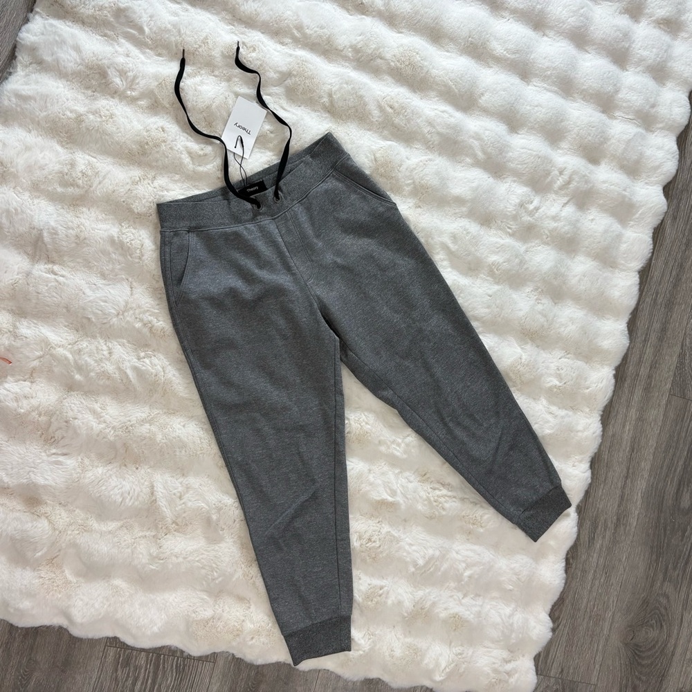 Theory drawstring joggers in charcoal sevona - m nwt